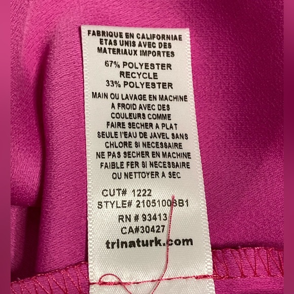 NWT Trina Turk Universe Split Sleeve Pink Salamander Top - Sz S - Picture 9 of 9